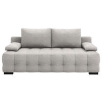 SCHLAFSOFA  mit Stoffauswahl, Schlafen auf Sitzhöhe, Rücken echt Struktur Hellgrau  - Hellgrau/Schwarz, KONVENTIONELL, Kunststoff/Textil (209/96/100cm) - Stylife