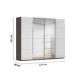 SCHWEBETÜRENSCHRANK 271/235/68 cm 4-türig Graphitfarben, Weiß  - Chromfarben/Graphitfarben, Design, Glas/Holzwerkstoff (271/235/68cm) - Novel