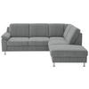 ECKSOFA in Webstoff Hellgrau  - Hellgrau/Alufarben, Konventionell, Textil/Metall (241/200cm) - Beldomo System