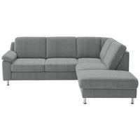 ECKSOFA in Webstoff Hellgrau  - Hellgrau/Alufarben, Konventionell, Textil/Metall (241/200cm) - Beldomo System
