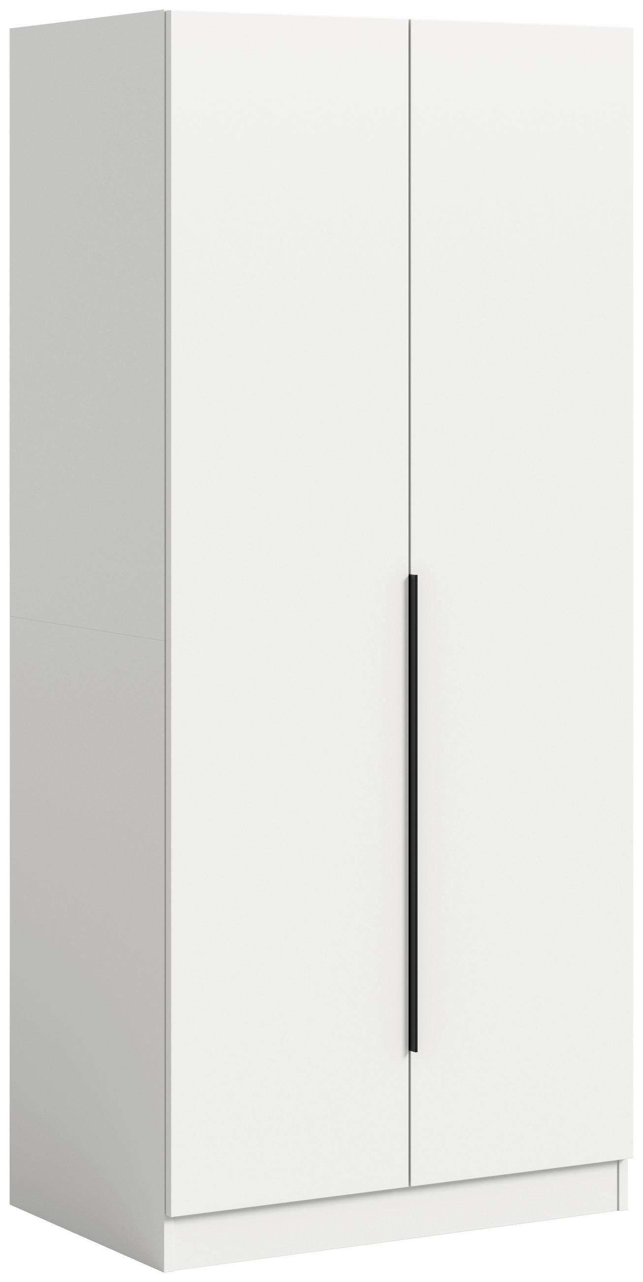 DREHTÜRENSCHRANK 80/181/52 cm,  in Weiß, 2-türig  - Schwarz/Weiß, MODERN, Holzwerkstoff (80/181/52cm) - MID.YOU