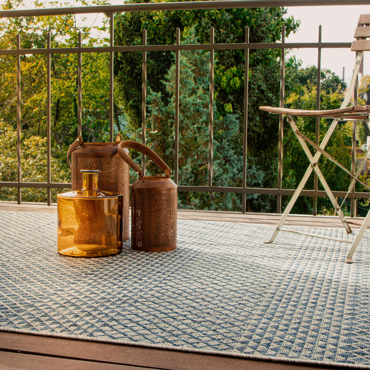 OUTDOORTEPPICH 160/230 cm My Nordic Blau, Grau  - Blau/Grau, Design, Textil (160/230cm) - Obsession