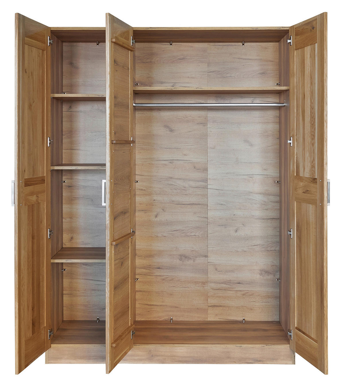 DREHTÜRENSCHRANK  in Eichefarben  - Eichefarben/Nickelfarben, Natur, Glas/Holz (152/205/60cm) - Boxxx