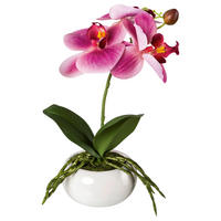KUNSTPFLANZE Orchidee 27 cm  - Dunkelrosa/Rosa, Design, Keramik/Kunststoff (27cm)