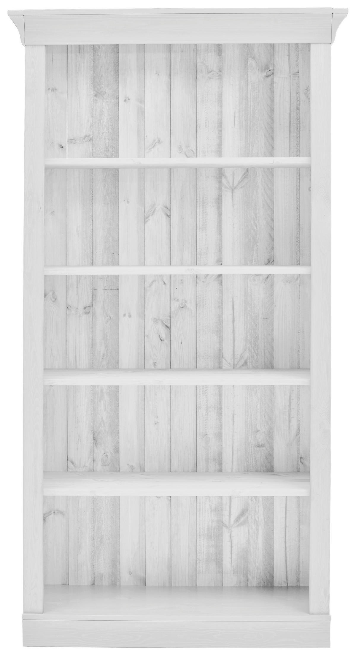 REGAL Kiefer massiv Weiß  - Weiß, ROMANTIK / LANDHAUS, Holz (108/202/38cm) - Boxxx