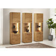 VITRINE  in massiv Wildeiche Wildeiche - Wildeiche/Schwarz, Natur, Glas/Holz (61,9/207/37,1cm) - Valnatura