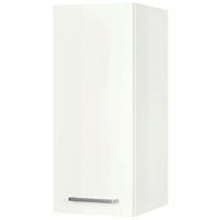 KÜCHENOBERSCHRANK 30/72/35 cm  in Weiß Hochglanz  - Edelstahlfarben/Weiß Hochglanz, MODERN, Holzwerkstoff/Metall (30/72/35cm) - Nobilia