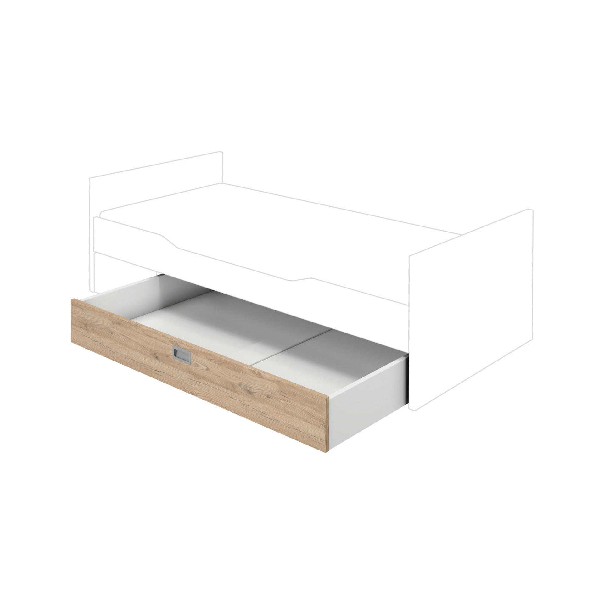 BETTKASTEN 150/20/95,2 cm Weiß, Eichefarben  - Eichefarben/Weiß, Basics, Holzwerkstoff (150/20/95,2cm) - Paidi