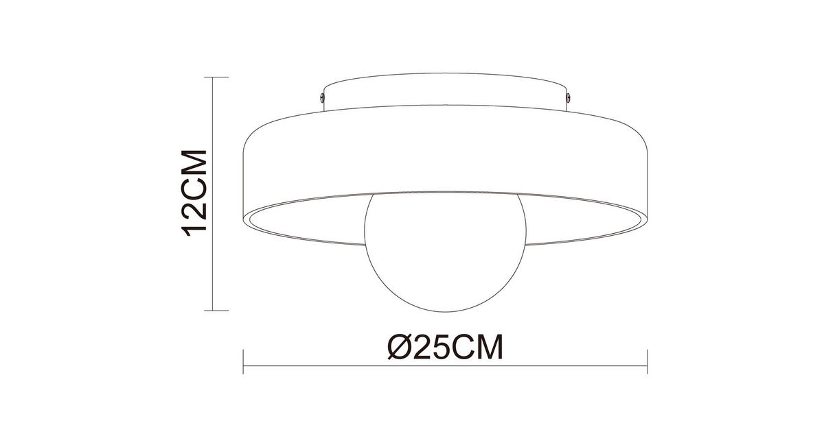 DECKENLEUCHTE 25/13 cm   - Grün, Design, Glas/Metall (25/13cm) - Collet's Monde