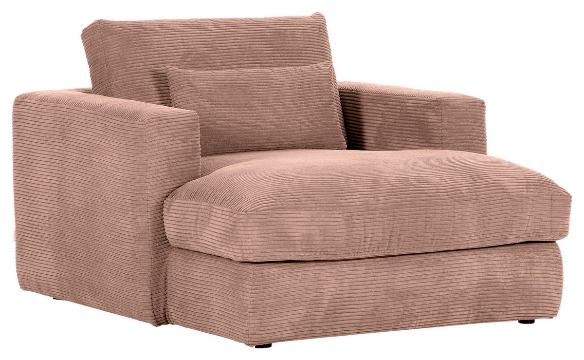 XXL-FÅTÖLJ i textil gammelrosa  - svart/gammelrosa, Romantik / Lanthus, textil/plast (120/67/140cm) - MID.YOU