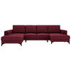 WOHNLANDSCHAFT in Flachgewebe Rot  - Rot/Schwarz, Design, Textil/Metall (190/339/156cm) - Livetastic