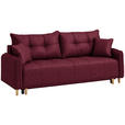 SCHLAFSOFA  in Chenille Bordeaux  - Bordeaux/Buchefarben, Design, Holz/Textil (217/97/101cm) - Carryhome