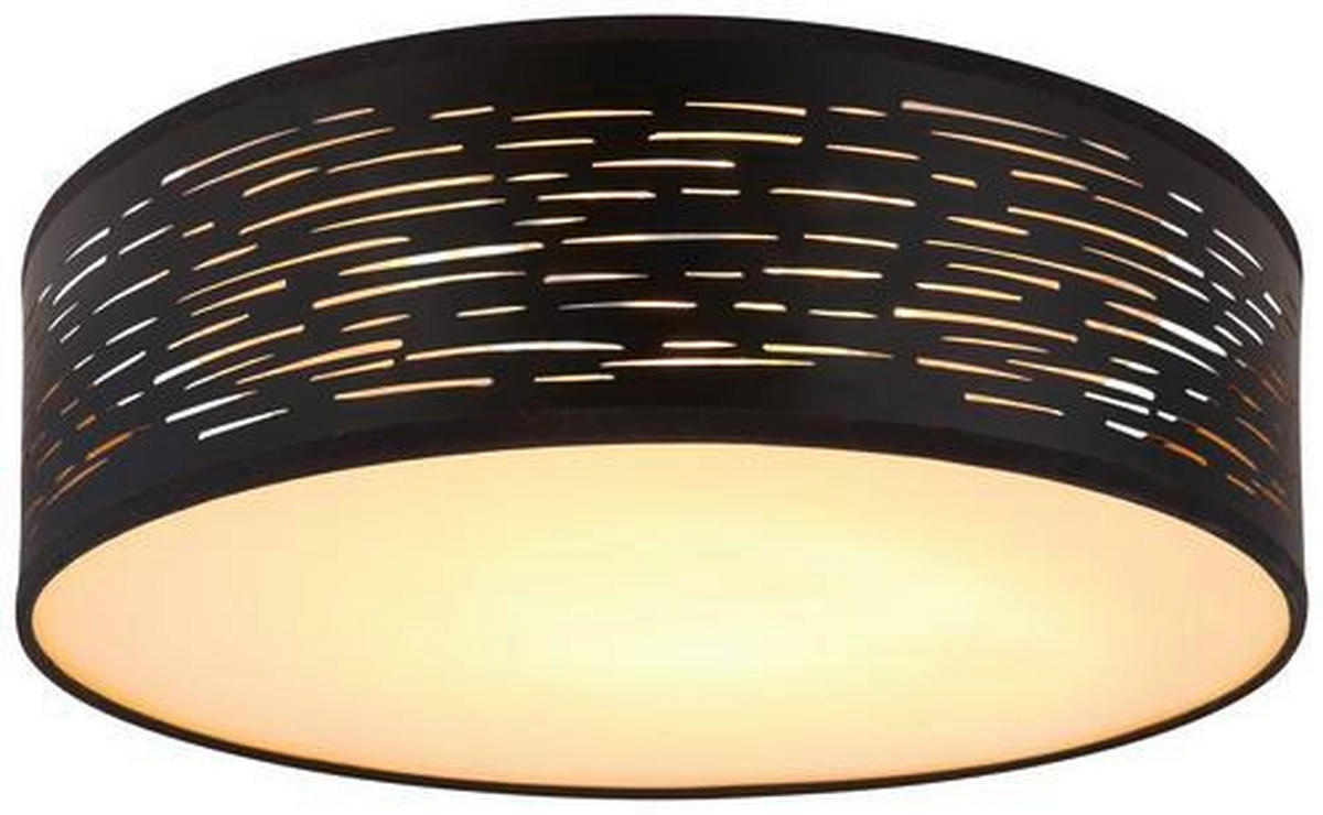 LED-DECKENLEUCHTE Tunno 38/13 cm   - Schwarz/Weiß, Design, Kunststoff/Metall (38/13cm) - Globo