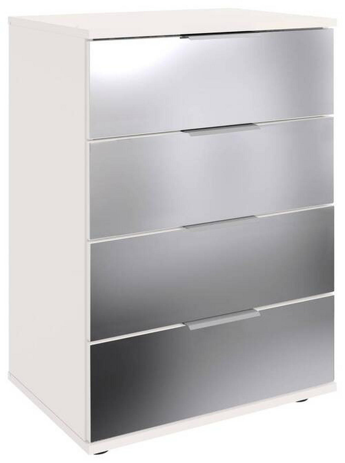 NACHTKÄSTCHEN 52/74/38 cm  in Klar, Alufarben, Weiss  - Klar/Weiss, Modern, Glas/Holzwerkstoff (52/74/38cm) - MID.YOU