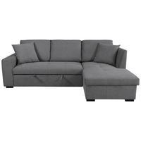 ECKSOFA LUKAS Grau Struktur Zierkissen, Bettkasten  - Grau, Trend, Textil (239/158cm) - P & B