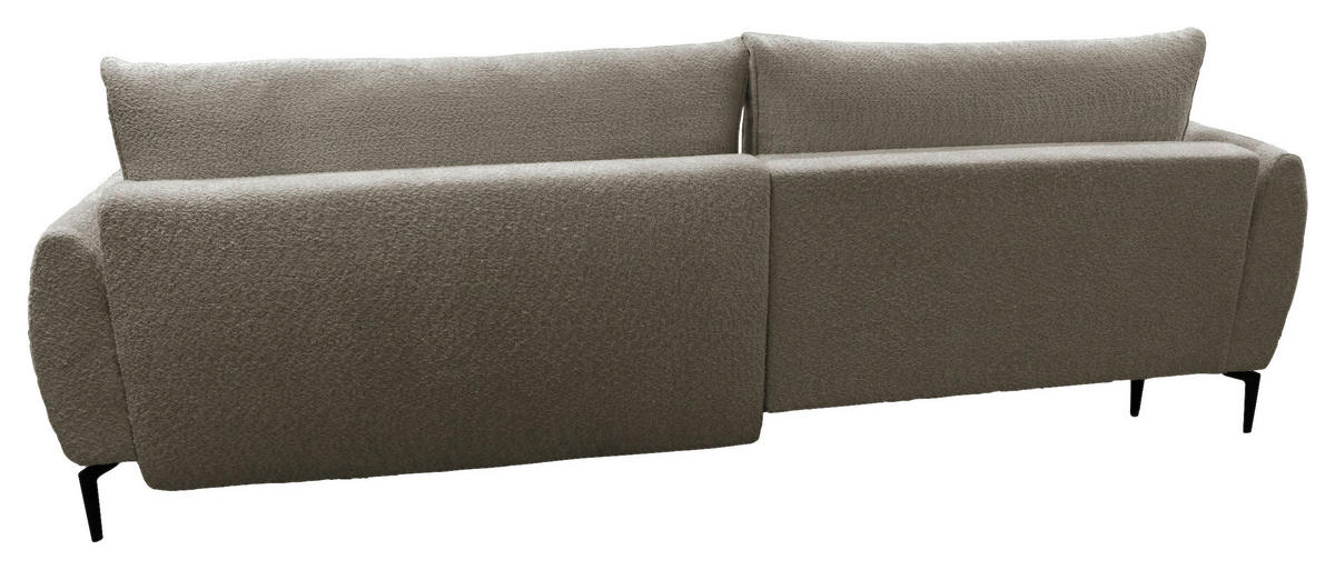 ECKSOFA Beige Bouclé  - Beige/Schwarz, Design, Textil/Metall (204/273cm) - MID.YOU