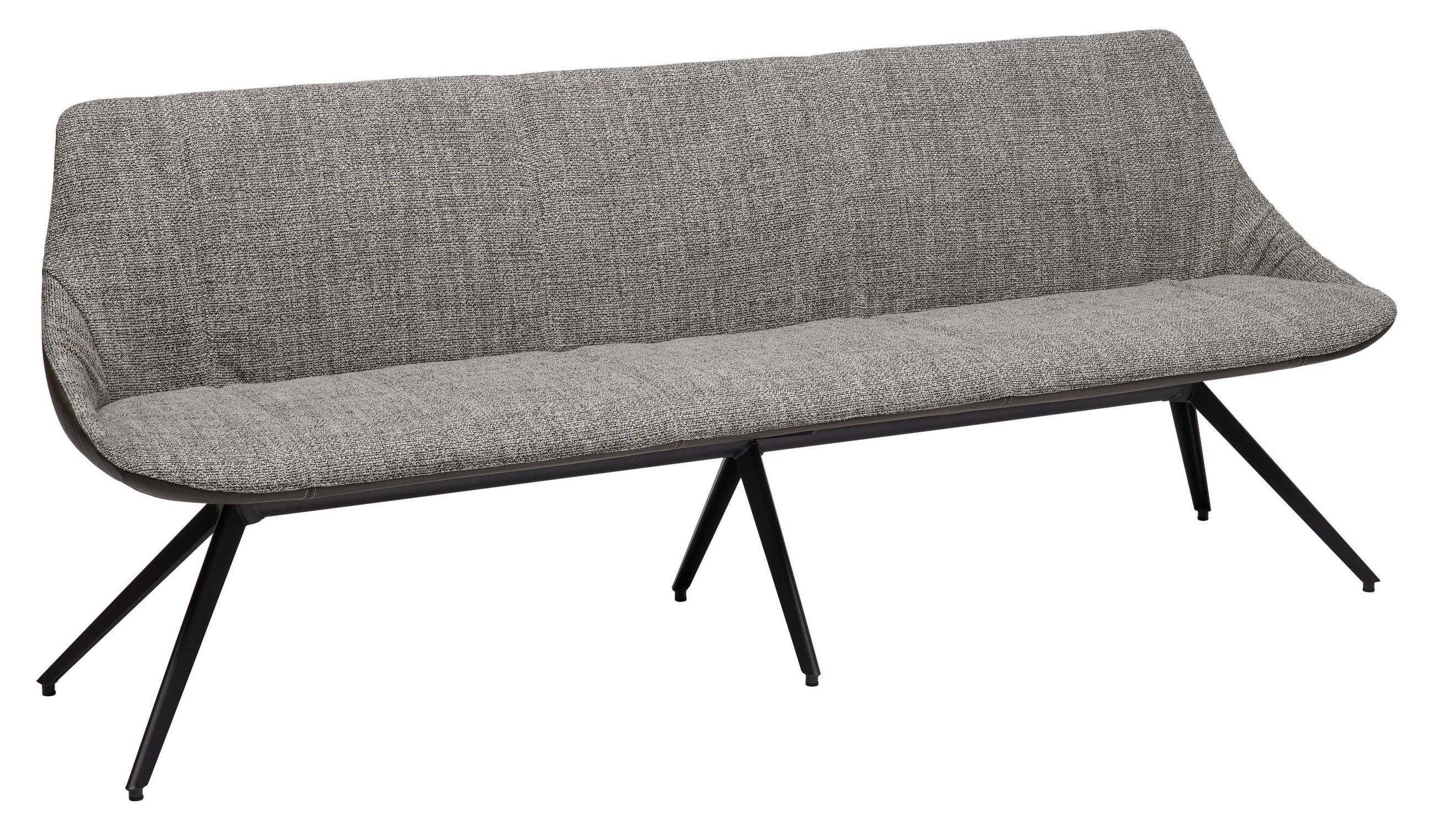 SITZBANK in Metall, Textil, Leder Grau  - Anthrazit/Grau, Design, Leder/Textil (215/88/62cm) - Bert Plantagie