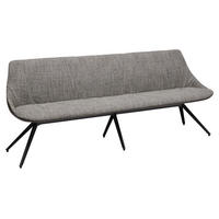 SITZBANK in Metall, Textil, Leder Grau  - Anthrazit/Grau, Design, Leder/Textil (215/88/62cm) - Bert Plantagie