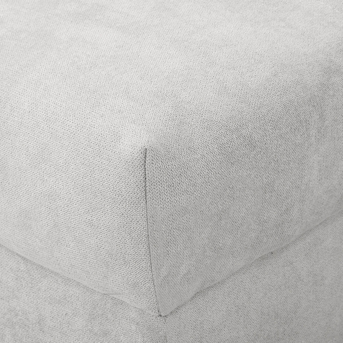 ECKSOFA inkl. Hocker Ariella Hellgrau Mikrofaser  - Hellgrau/Naturfarben, Design, Holz/Textil (161/231cm) - Livetastic