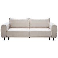 SCHLAFSOFA in Chenille Hellgrau  - Hellgrau/Schwarz, Design, Holz/Textil (245/85/92cm) - Livetastic