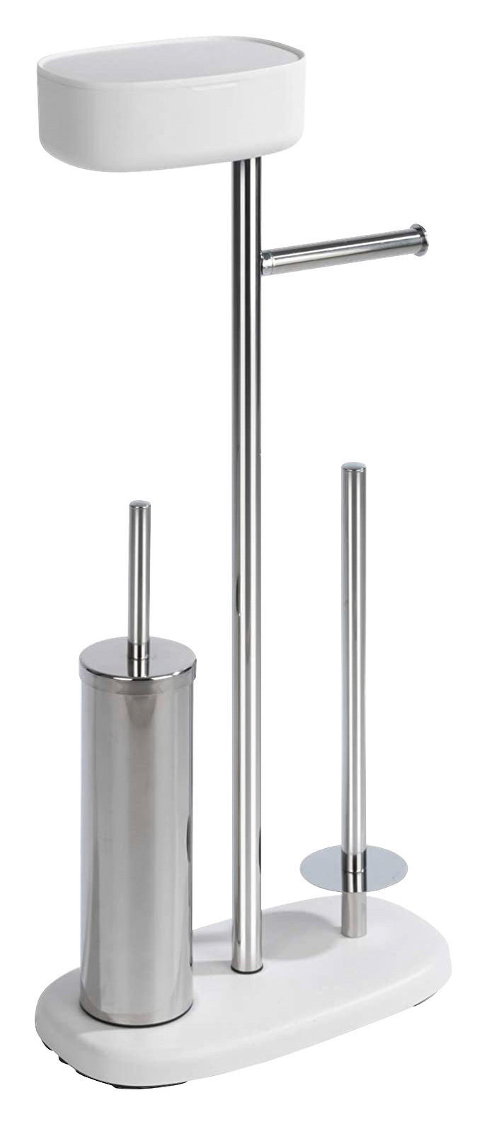 WC-BÜRSTENKOMBINATION - Edelstahlfarben/Weiß, Basics, Kunststoff/Metall (17/72,5/32cm) - Wenko