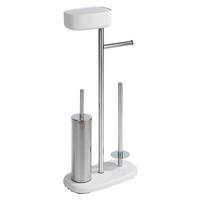 WC-BÜRSTENKOMBINATION - Edelstahlfarben/Weiß, Basics, Kunststoff/Metall (17/72,5/32cm) - Wenko