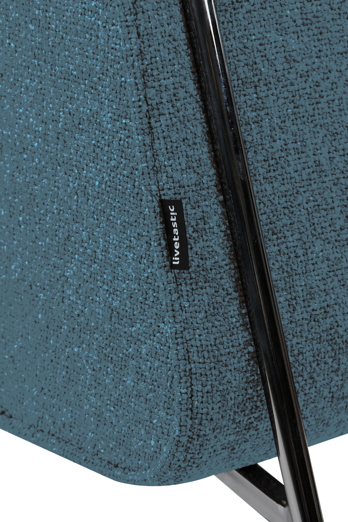 DESIGNSESSEL in Webstoff Blau  - Chromfarben/Blau, MODERN, Textil/Metall (62/85/65cm) - Livetastic