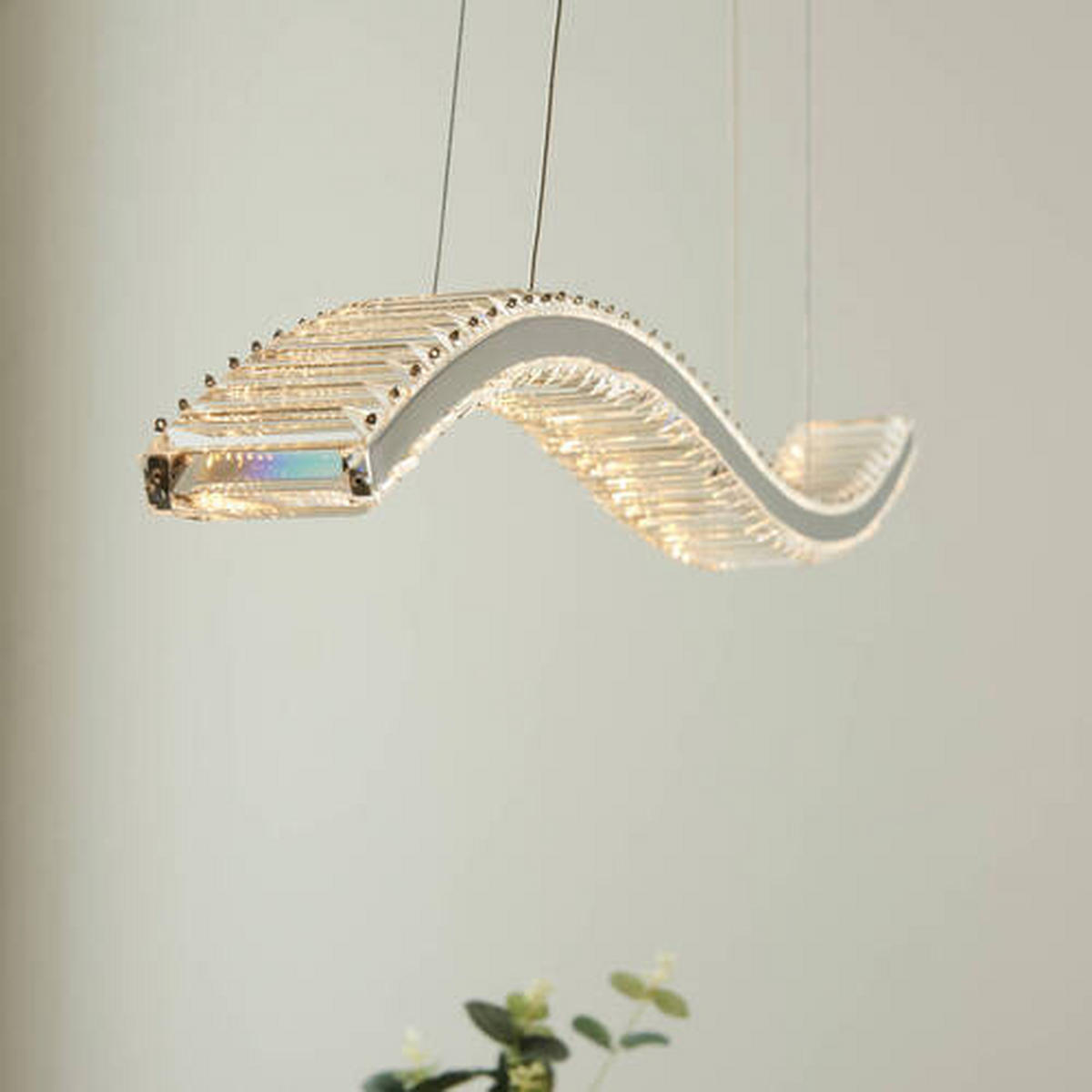 KRISTALL-HÄNGELEUCHTE 96/7,5/160 cm   - Klar/Nickelfarben, Design, Glas (96/7,5/160cm) - ENDON