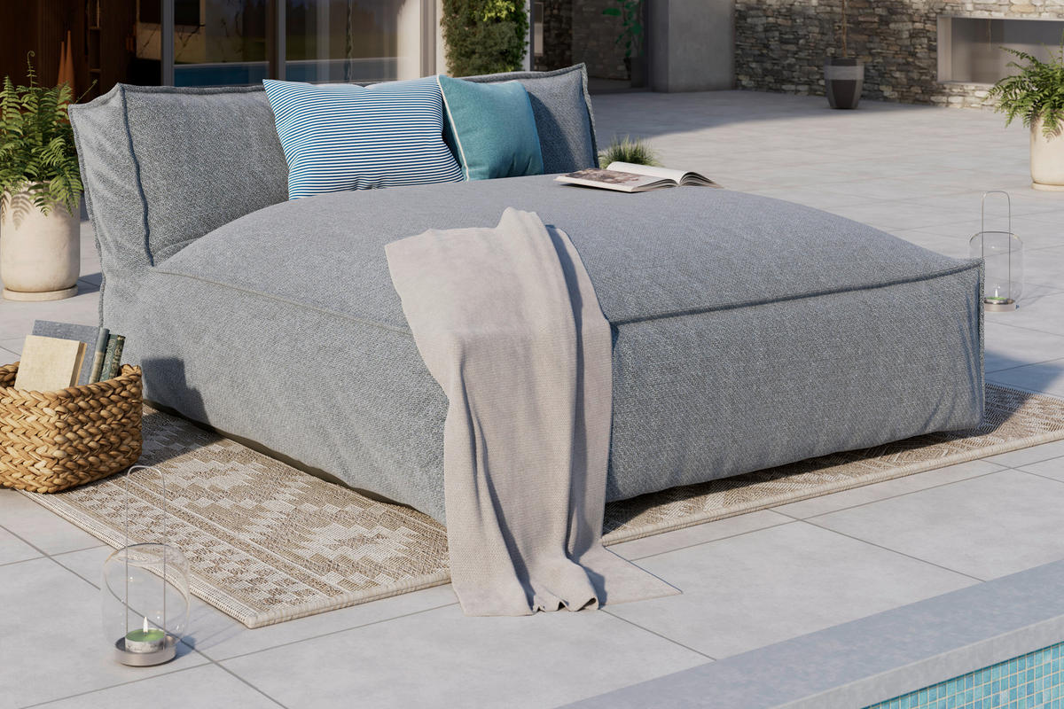 LOUNGESOFA 146/80/175 cm  - Grau, MODERN, Textil (146/80/175cm) - Ambia Garden