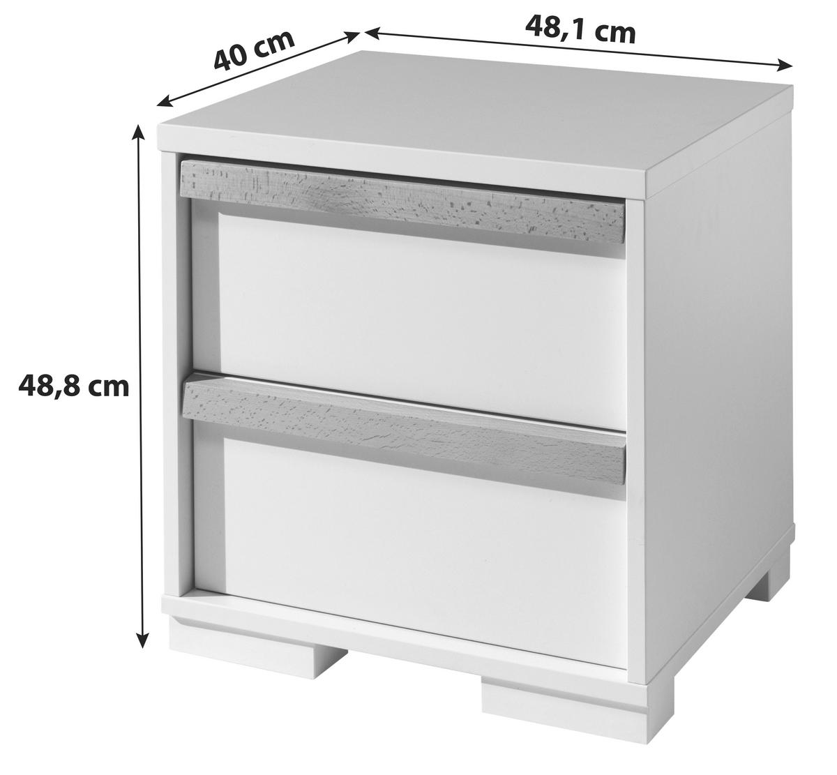 NACHTSCHRANK 48,1/48,8/40 cm  - Buchefarben/Weiß, MODERN, Holz/Holzwerkstoff (48,1/48,8/40cm) - MID.YOU
