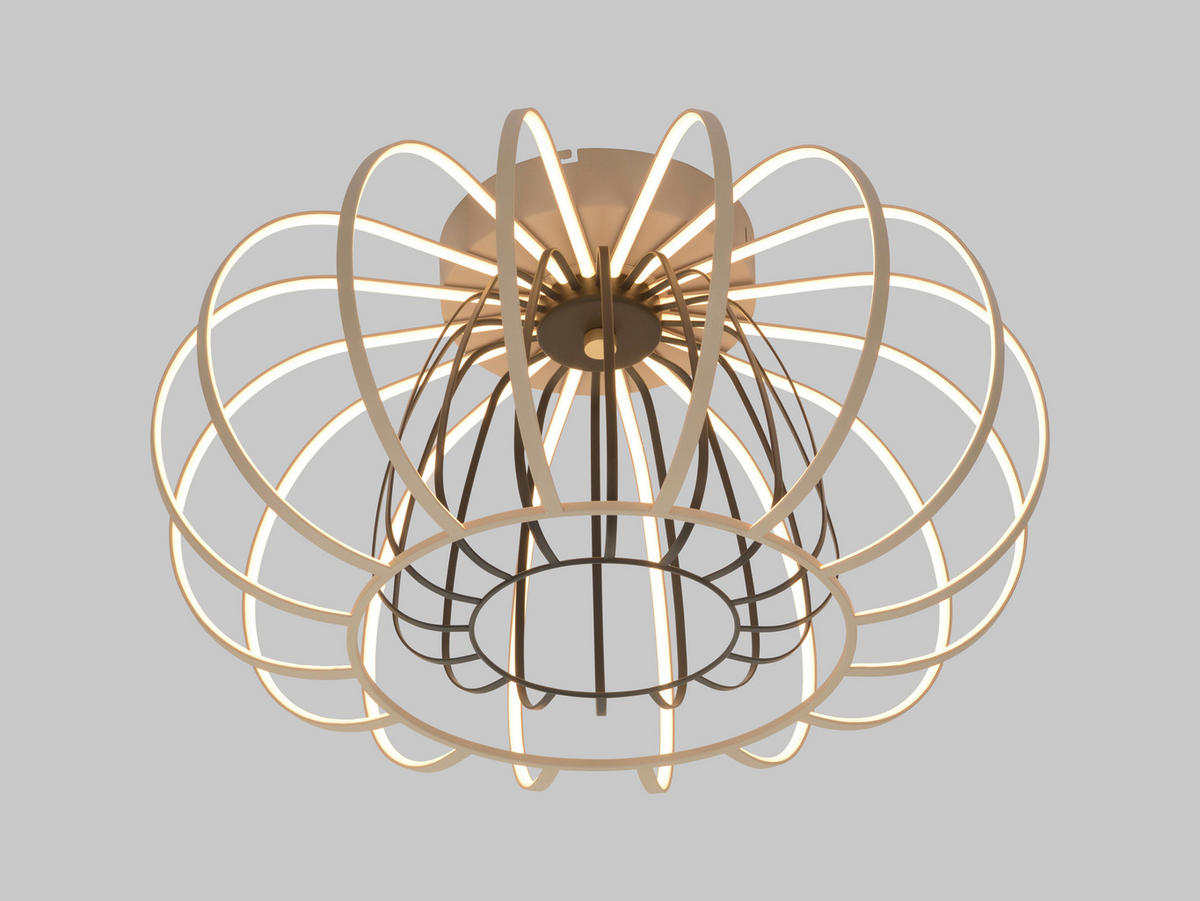 LED-DECKENLEUCHTE Salo 55/33 cm   - Sandfarben, Design, Kunststoff/Metall (55/33cm)