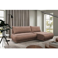 ECKSOFA in Bouclé Braun  277/179 cm  - Schwarz/Braun, Design, Kunststoff/Textil (277/179cm) - MID.YOU
