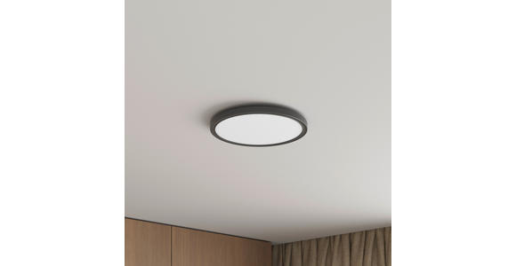 LED-DECKENLEUCHTE 29,3/2,8 cm   - Schwarz, Basics, Kunststoff (29,3/2,8cm) - Novel