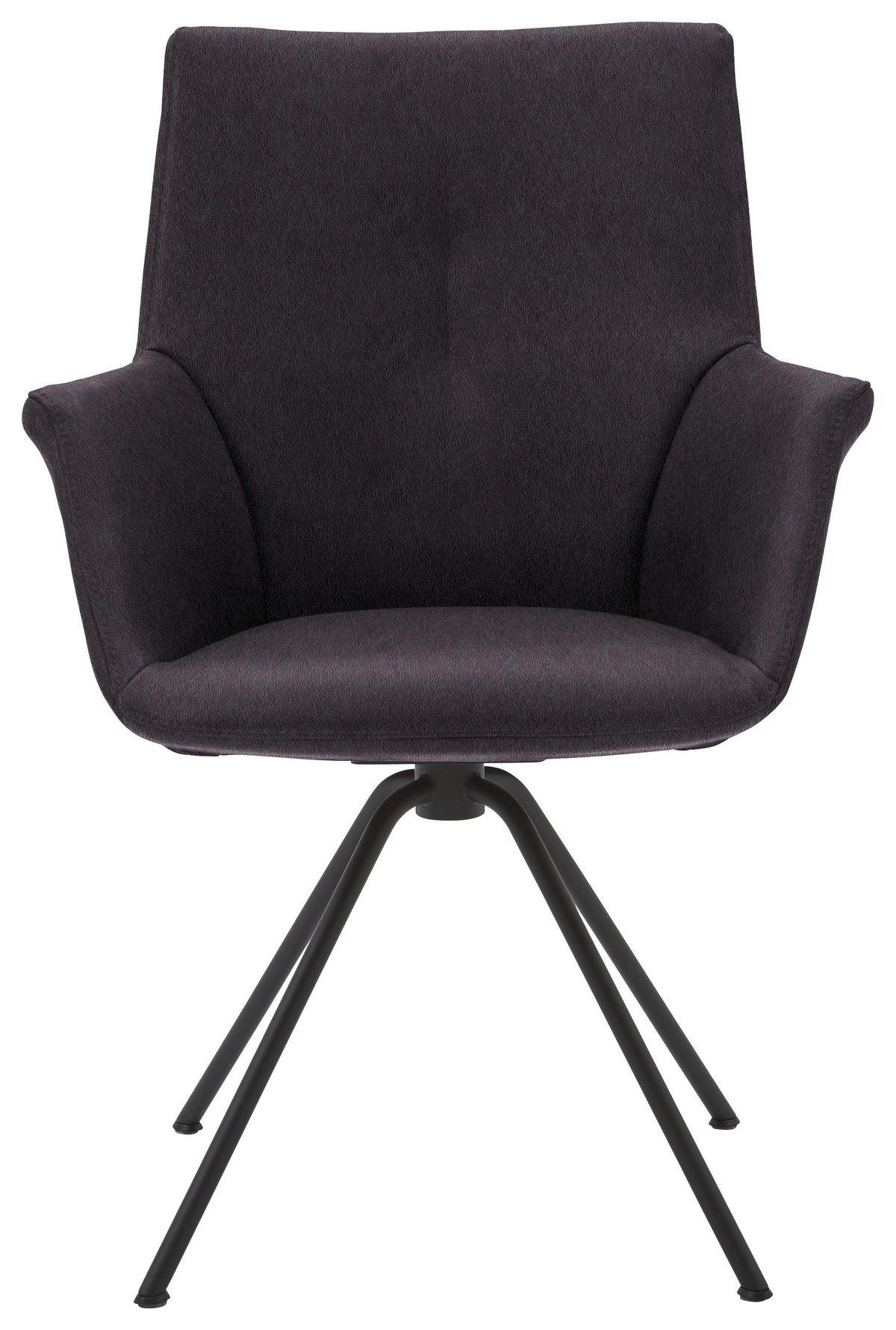 ARMLEHNSTUHL  in Stahl Echtleder pigmentiert  - Schwarz/Mokka, Design, Leder/Metall (65/91/63cm) - Dieter Knoll