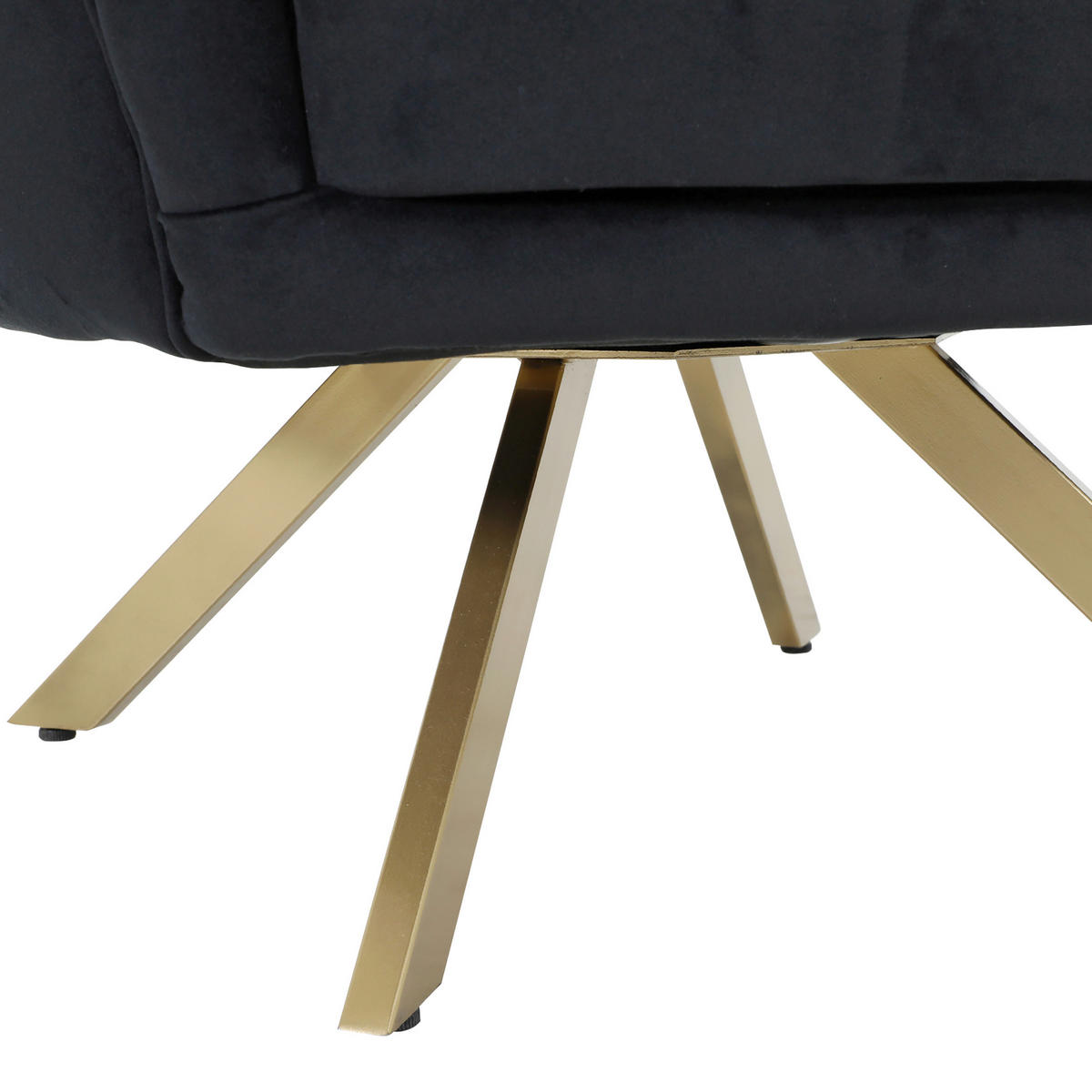 FÅTÖLJ i textil svart  - svart/guldfärgad, Trend, metall/textil (80/97/93cm) - MID.YOU