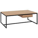 COUCHTISCH in Holz, Metall 125/75/43 cm  - Wildeiche/Schwarz, Design, Holz/Metall (125/75/43cm) - Dieter Knoll