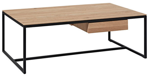 COUCHTISCH in Holz, Metall 125/75/43 cm  - Wildeiche/Schwarz, Design, Holz/Metall (125/75/43cm) - Dieter Knoll