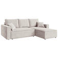 ECKSOFA  in Cord Naturfarben  - Schwarz/Naturfarben, KONVENTIONELL, Kunststoff/Textil (241/138cm) - Carryhome