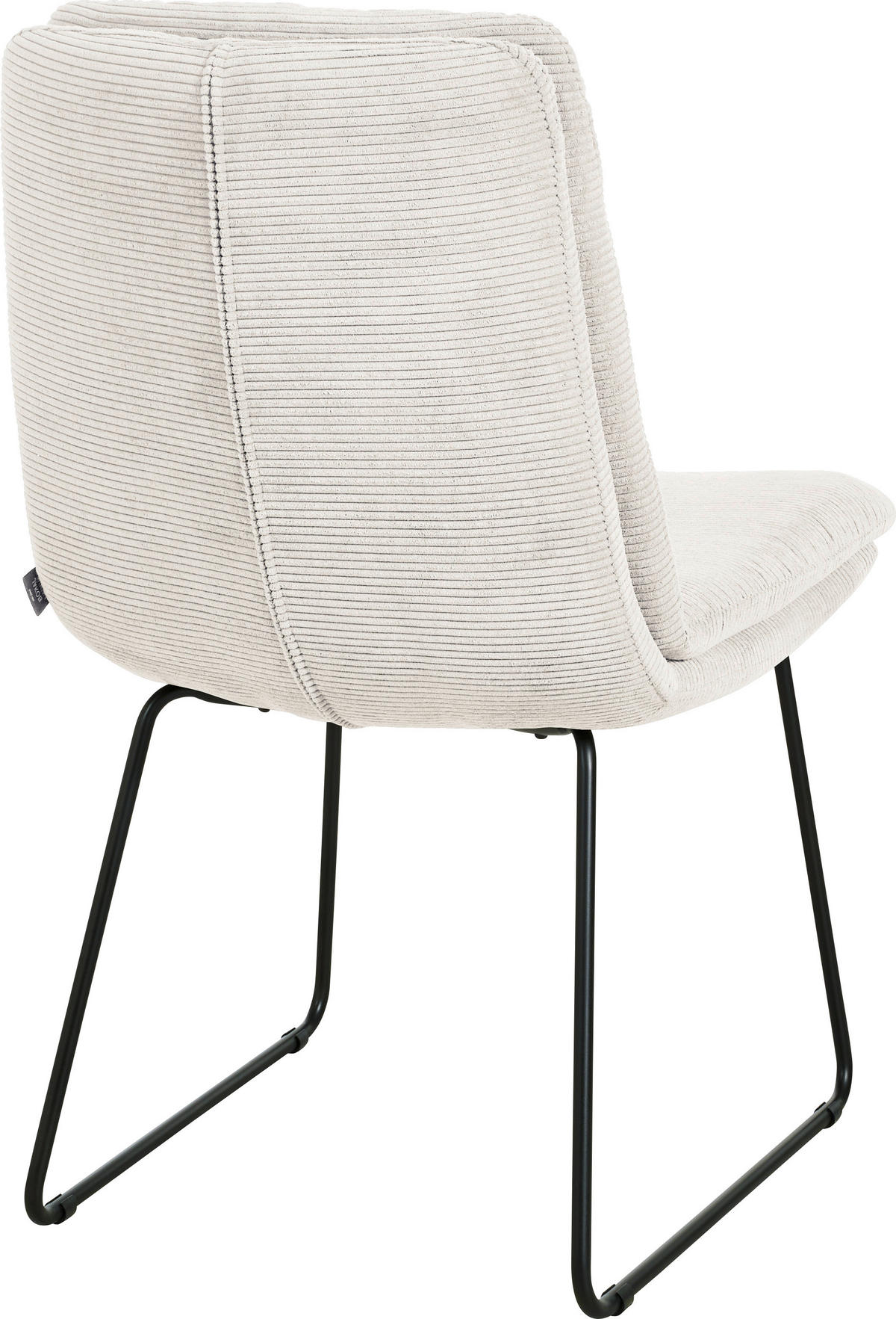 STUHL  in Cord  - Weiss/Schwarz, Design, Textil/Metall (49/90/68cm) - Johann Jakob