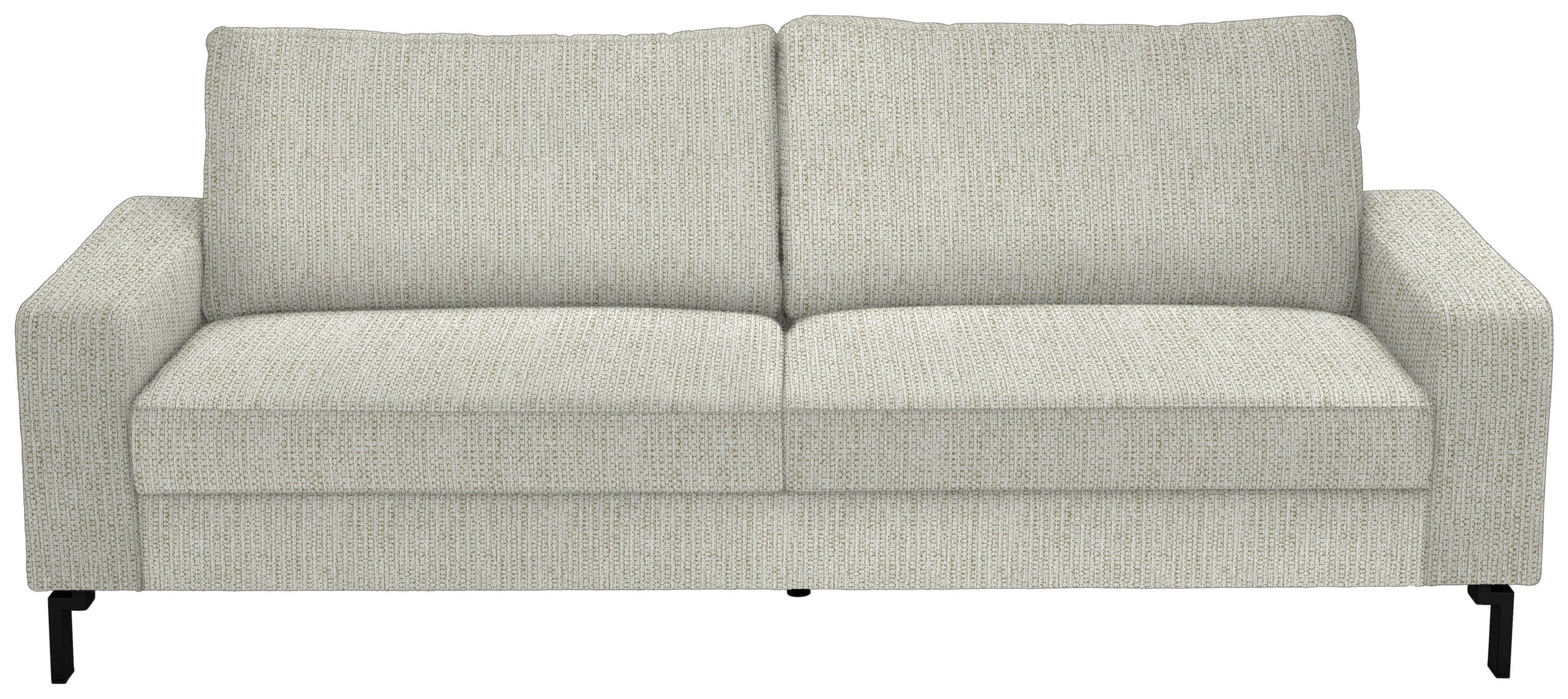 3-SITZER-SOFA  in Flachgewebe Naturfarben  - Schwarz/Naturfarben, Design, Textil/Metall (218/86/97cm) - Hom`in