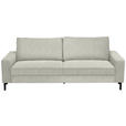 3-SITZER-SOFA  in Flachgewebe Naturfarben  - Schwarz/Naturfarben, Design, Textil/Metall (218/86/97cm) - Hom`in