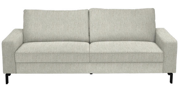 3-SITZER-SOFA  in Flachgewebe Naturfarben  - Schwarz/Naturfarben, Design, Textil/Metall (218/86/97cm) - Hom`in