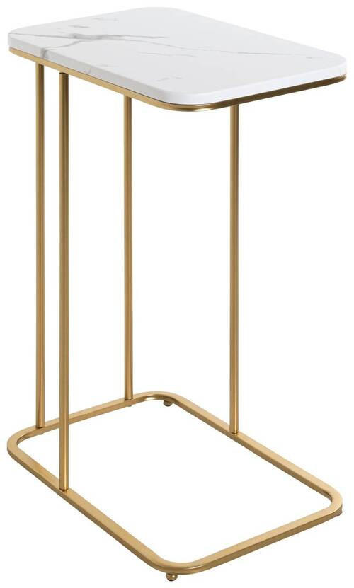 XXXL ODKLÁDACÍ STOLEK, bílá, barvy zlata