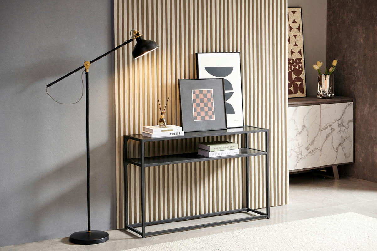 KONSOLENTISCH Schwarz  - Schwarz, Design, Holzwerkstoff/Metall (110/30/70cm) - MID.YOU