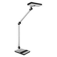 LED-TISCHLEUCHTE - Silberfarben/Schwarz, Konventionell, Kunststoff/Metall (40/27/82cm) - Globo