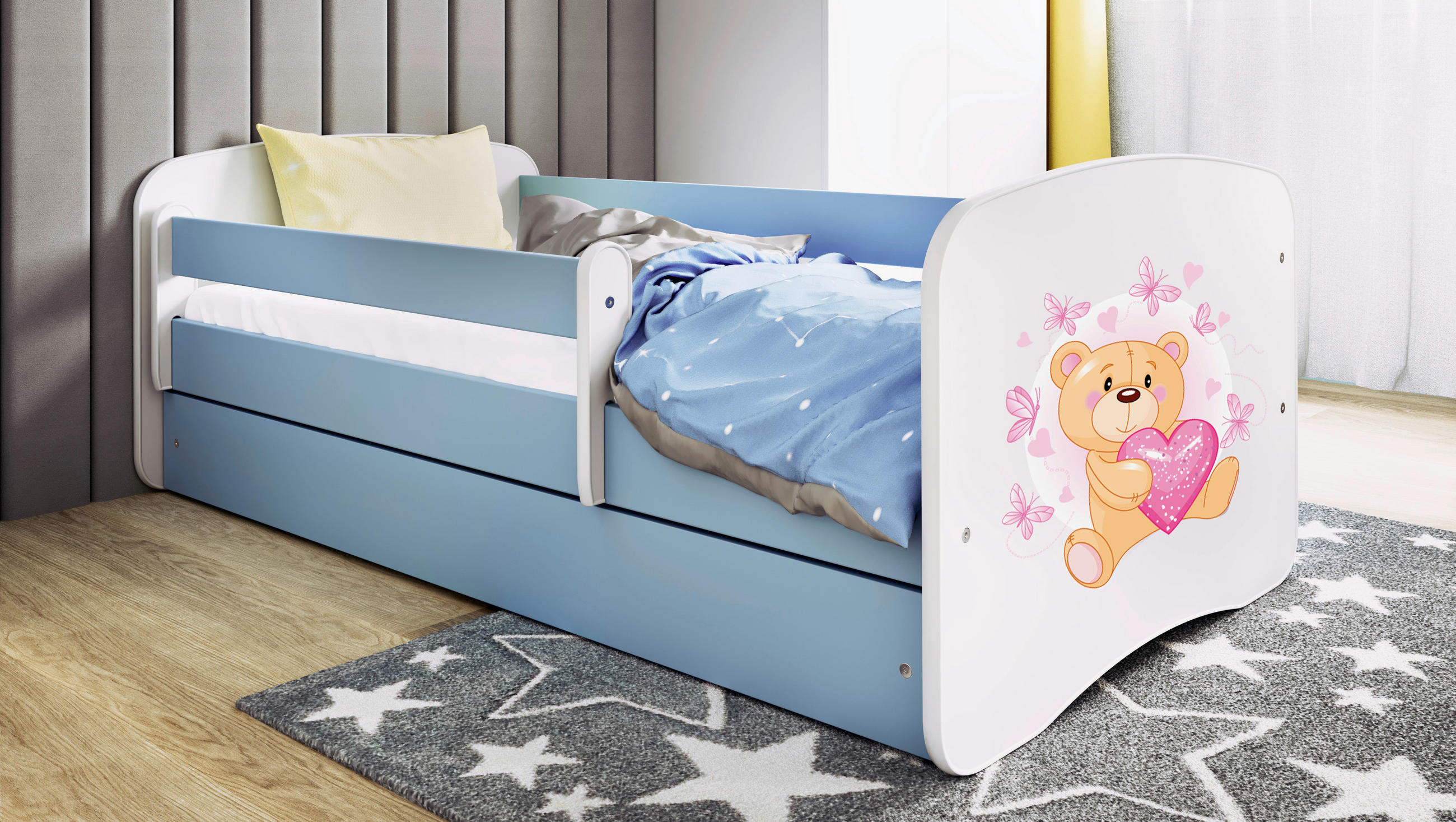 Mid.you Kinder-/Juniorbett Babydreams Blau, Weiß 80x160 cm
