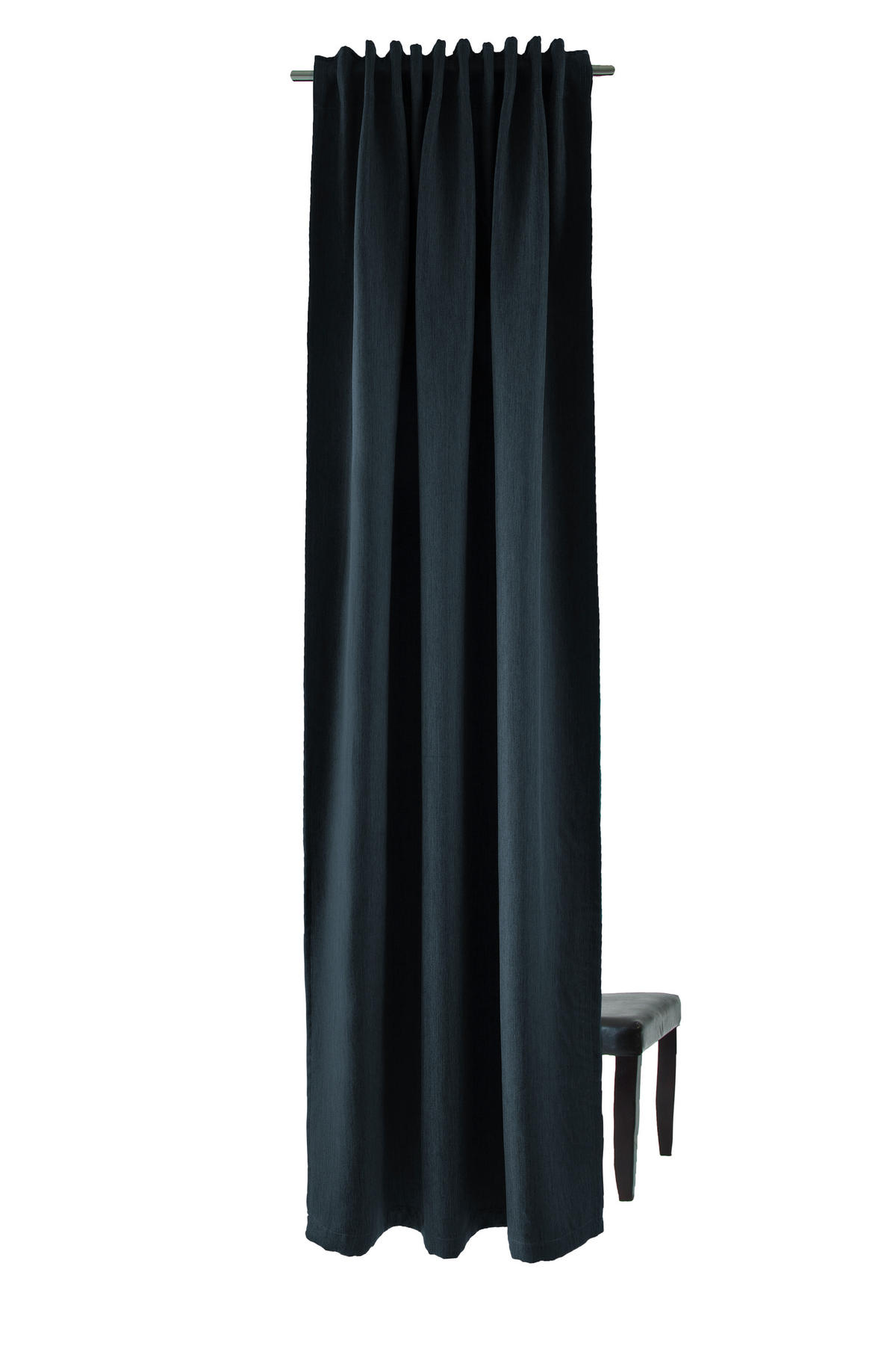 WÄRMESCHUTZVORHANG MILTON Verdunkelung 140/245 cm   - Dunkelblau, Basics, Textil (140/245cm)