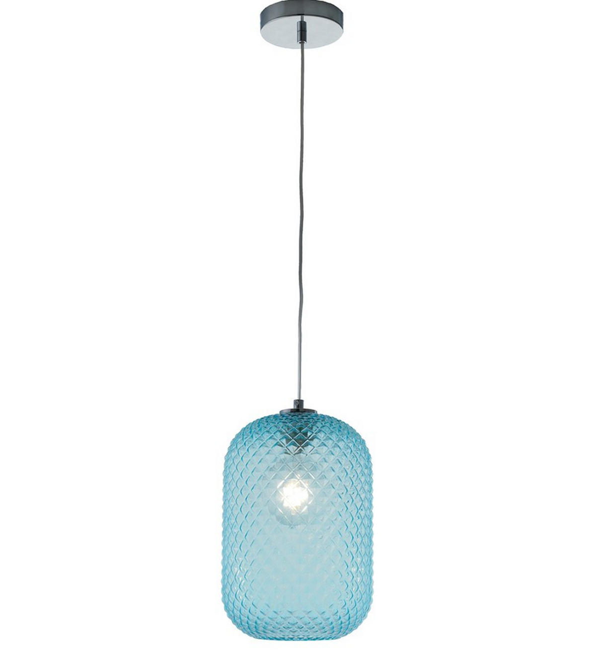 HÄNGELEUCHTE 20/150 cm  - Chromfarben/Hellblau, LIFESTYLE, Glas/Metall (20/150cm)