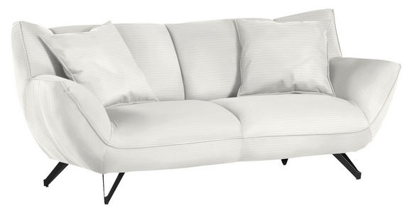 3-SITZER-SOFA in Feincord Creme  - Creme/Schwarz, Design, Textil/Metall (203/90/95cm) - Carryhome