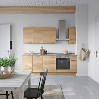 KÜCHENBLOCK 240 cm   in Eichefarben, Schieferfarben  - Schieferfarben/Eichefarben, MODERN, Holzwerkstoff/Metall (240cm) - Nobilia